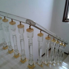 CẦU THANG KÍNH TAY VỊN INOX 02